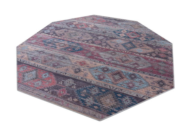 Washable Multicolor 7' 10 x 7' 10 Sisu Octagon Area Rug Easy to Clean Stain Resistant & Durable Polyester Chenille Distressed Vintage Look Carpet for Sale at Rug Engine