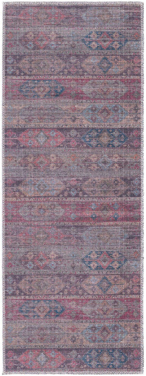 Washable Multicolor 2' x 5' Sisu Runner Area Rug Easy to Clean Stain Resistant & Durable Polyester Chenille Distressed Vintage Look Carpet for Sale at Rug Engine
