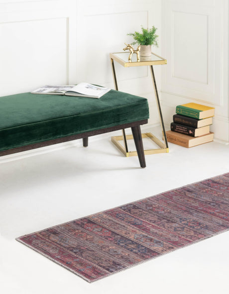 Washable Multicolor 2' x 6' Sisu Runner Area Rug Easy to Clean Stain Resistant & Durable Polyester Chenille Distressed Vintage Look Carpet for Sale at Rug Engine
