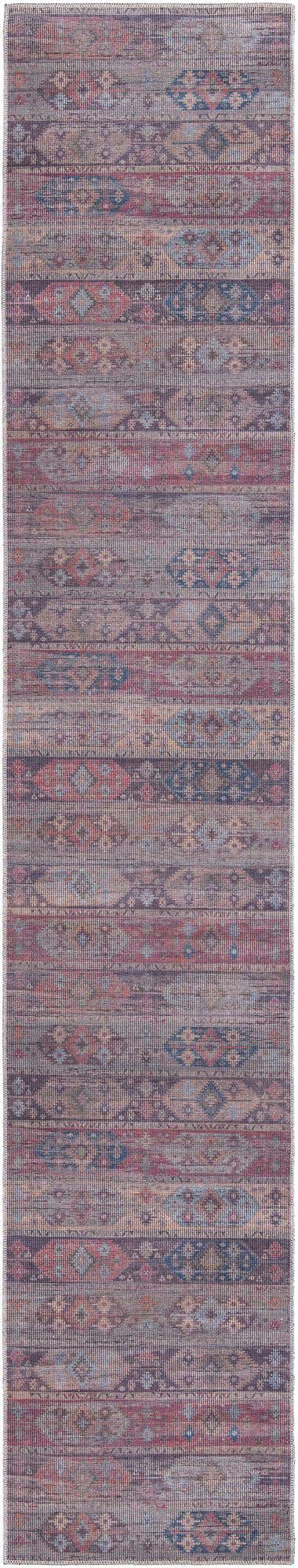 Washable Multicolor 2' 7 x 14' Sisu Runner Area Rug Easy to Clean Stain Resistant & Durable Polyester Chenille Distressed Vintage Look Carpet for Sale at Rug Engine