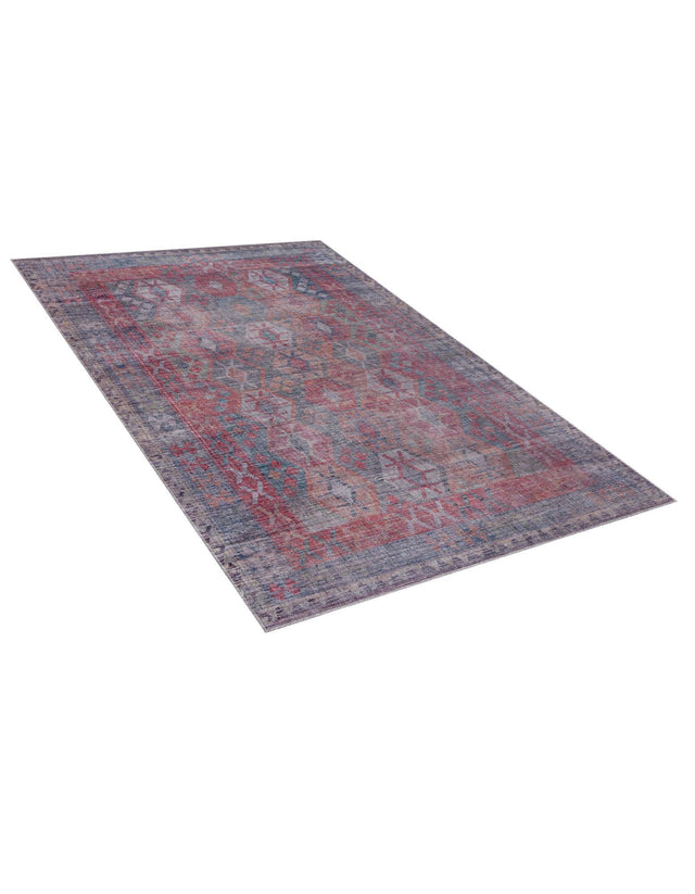 Washable Rust Blue 7' 3 x 10' Sisu Rectangle Area Rug Easy to Clean Stain Resistant & Durable Polyester Chenille Distressed Vintage Look Carpet for Sale at Rug Engine