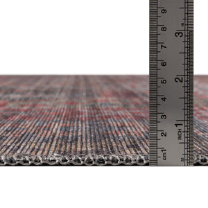 Washable Rust Blue 3' 11 x 6' Sisu Rectangle Area Rug Easy to Clean Stain Resistant & Durable Polyester Chenille Distressed Vintage Look Carpet for Sale at Rug Engine