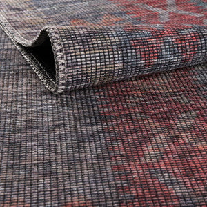 Washable Rust Blue 3' 3 x 5' 3 Sisu Rectangle Area Rug Easy to Clean Stain Resistant & Durable Polyester Chenille Distressed Vintage Look Carpet for Sale at Rug Engine