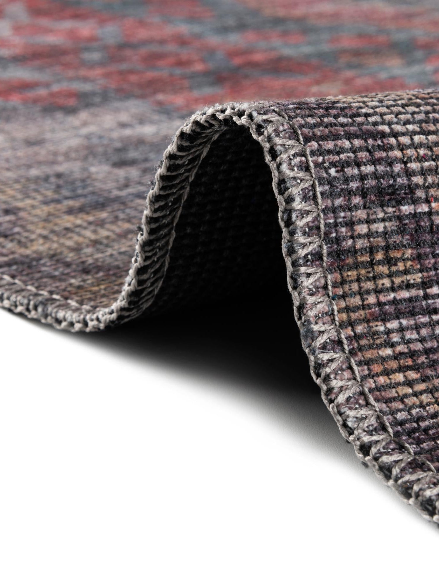 Washable Rust Blue 7' 10 x 10' Sisu Rectangle Area Rug Easy to Clean Stain Resistant & Durable Polyester Chenille Distressed Vintage Look Carpet for Sale at Rug Engine