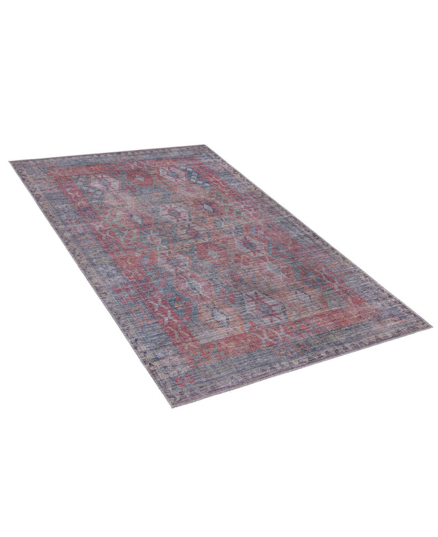 Washable Rust Blue 5' 3 x 8' Sisu Rectangle Area Rug Easy to Clean Stain Resistant & Durable Polyester Chenille Distressed Vintage Look Carpet for Sale at Rug Engine