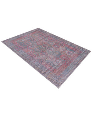 Washable Rust Blue 3' 3 x 5' 3 Sisu Rectangle Area Rug Easy to Clean Stain Resistant & Durable Polyester Chenille Distressed Vintage Look Carpet for Sale at Rug Engine