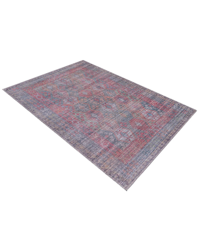 Washable Rust Blue 3' 3 x 5' 3 Sisu Rectangle Area Rug Easy to Clean Stain Resistant & Durable Polyester Chenille Distressed Vintage Look Carpet for Sale at Rug Engine