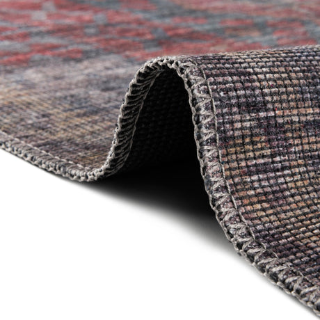 Washable Rust Blue 7' 10 x 7' 10 Sisu Square Area Rug Easy to Clean Stain Resistant & Durable Polyester Chenille Distressed Vintage Look Carpet for Sale at Rug Engine