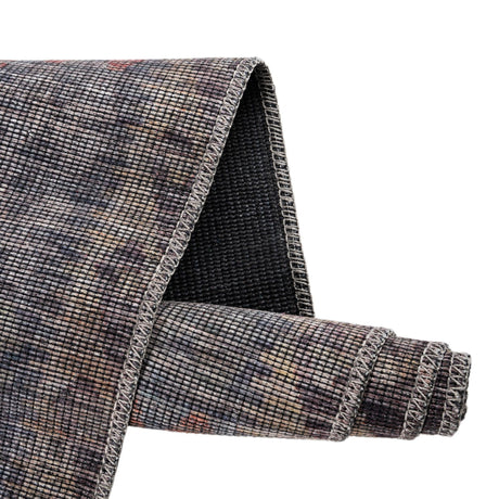 Washable Rust Blue 7' 3 x 7' 3 Sisu Square Area Rug Easy to Clean Stain Resistant & Durable Polyester Chenille Distressed Vintage Look Carpet for Sale at Rug Engine
