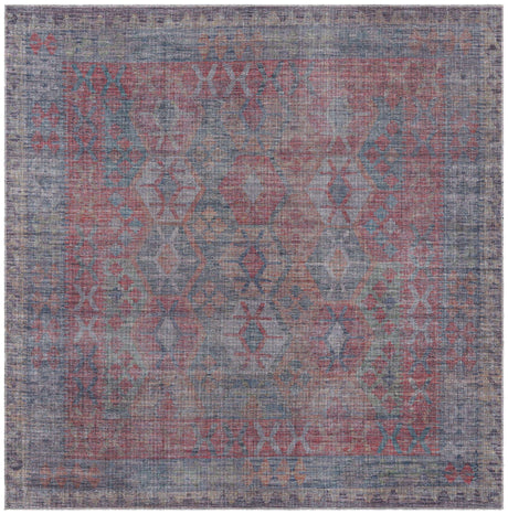 Rust Blue 7' 3 x 7' 3 Sisu Washable Square Rug