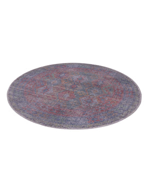 Rust Blue 3' 3 x 3' 3 Sisu Washable Round Rug