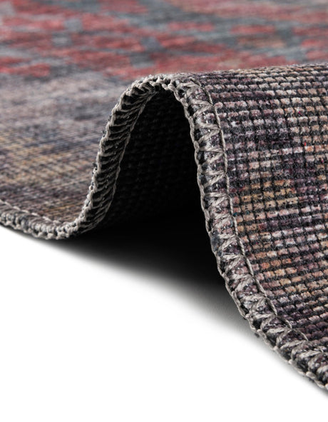 Washable Rust Blue 7' 10 x 7' 10 Sisu Round Area Rug Easy to Clean Stain Resistant & Durable Polyester Chenille Distressed Vintage Look Carpet for Sale at Rug Engine