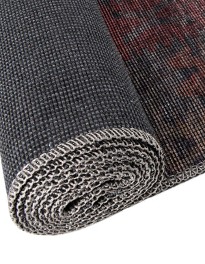 Washable Rust Blue 3' 11 x 3' 11 Sisu Round Area Rug Easy to Clean Stain Resistant & Durable Polyester Chenille Distressed Vintage Look Carpet for Sale at Rug Engine