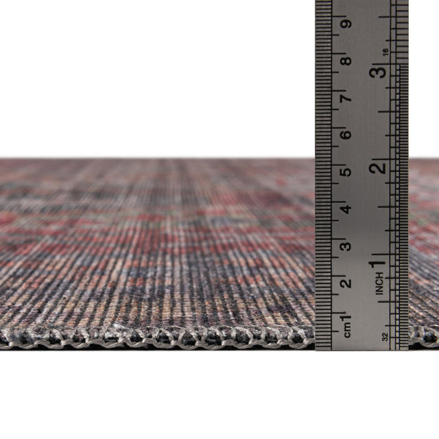 Rust Blue 8' x 8' Sisu Washable Octagon Rug