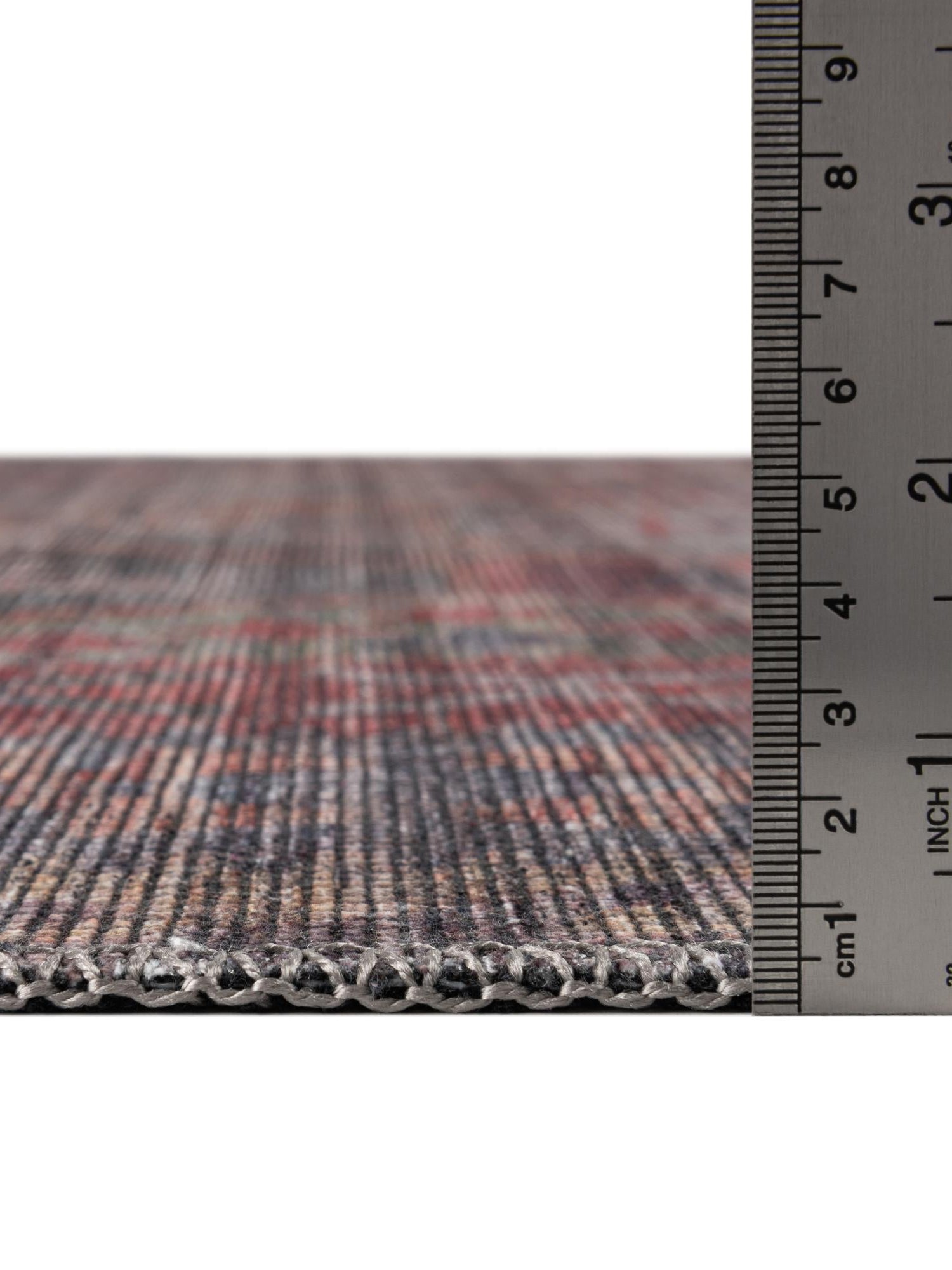 Washable Rust Blue 2' 7 x 12' Sisu Runner Area Rug Easy to Clean Stain Resistant & Durable Polyester Chenille Distressed Vintage Look Carpet for Sale at Rug Engine