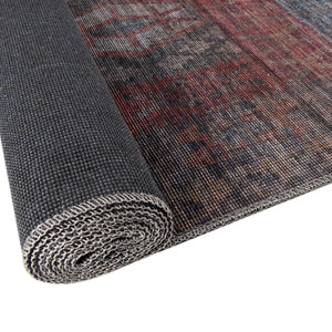 Washable Rust Blue 2' x 7' 10 Sisu Runner Area Rug Easy to Clean Stain Resistant & Durable Polyester Chenille Distressed Vintage Look Carpet for Sale at Rug Engine