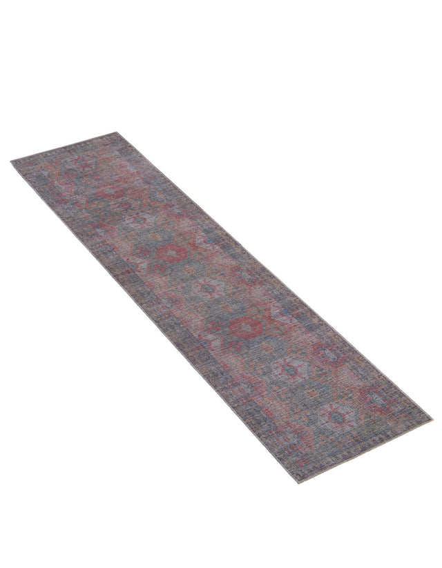 Washable Rust Blue 2' 7 x 12' Sisu Runner Area Rug Easy to Clean Stain Resistant & Durable Polyester Chenille Distressed Vintage Look Carpet for Sale at Rug Engine