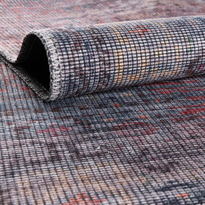 Washable Antique Blue 7' 3 x 10' Sisu Rectangle Area Rug Easy to Clean Stain Resistant & Durable Polyester Chenille Distressed Vintage Look Carpet for Sale at Rug Engine
