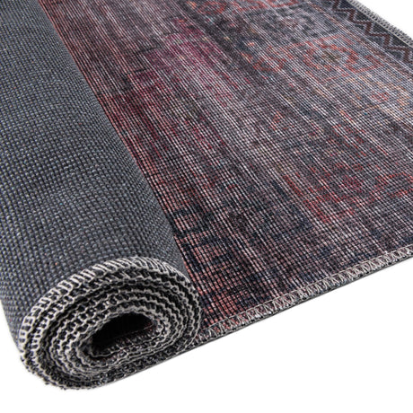 Washable Antique Blue 10' 6 x 13' Sisu Rectangle Area Rug Easy to Clean Stain Resistant & Durable Polyester Chenille Distressed Vintage Look Carpet for Sale at Rug Engine