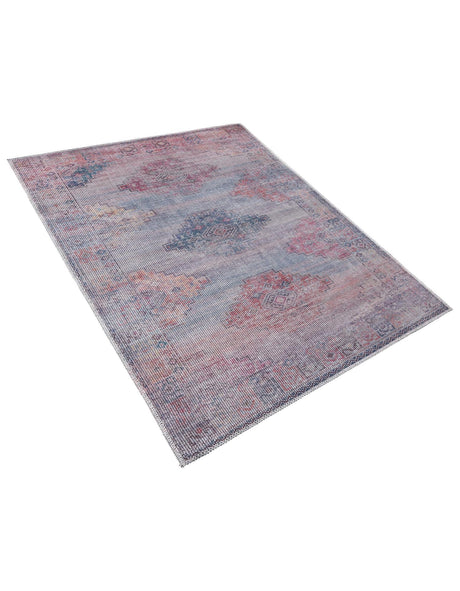 Washable Antique Blue 3' 3 x 5' 3 Sisu Rectangle Area Rug Easy to Clean Stain Resistant & Durable Polyester Chenille Distressed Vintage Look Carpet for Sale at Rug Engine