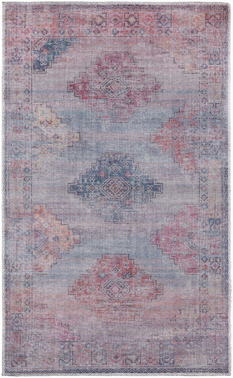 Antique Blue 3' 3 x 5' 3 Sisu Washable Rectangle Rug