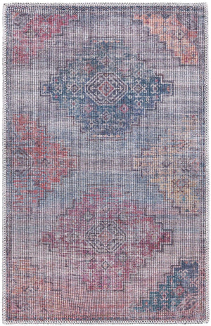 Washable Antique Blue 2' x 3' Sisu Rectangle Area Rug Easy to Clean Stain Resistant & Durable Polyester Chenille Distressed Vintage Look Carpet for Sale at Rug Engine