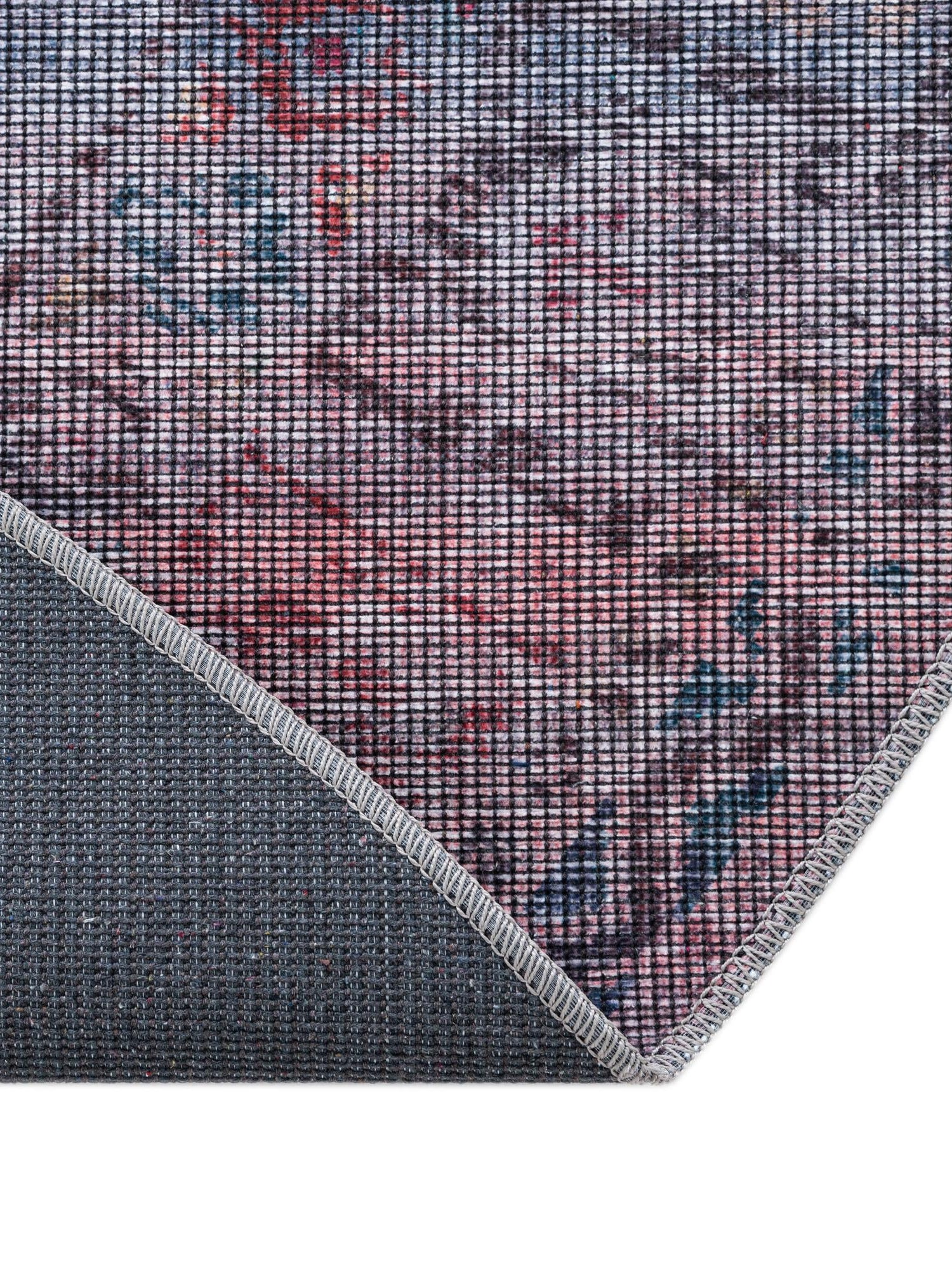 Washable Antique Blue 3' 3 x 3' 3 Sisu Round Area Rug Easy to Clean Stain Resistant & Durable Polyester Chenille Distressed Vintage Look Carpet for Sale at Rug Engine