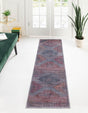 Washable Antique Blue 2' 7 x 12' Sisu Runner Area Rug Easy to Clean Stain Resistant & Durable Polyester Chenille Distressed Vintage Look Carpet for Sale at Rug Engine