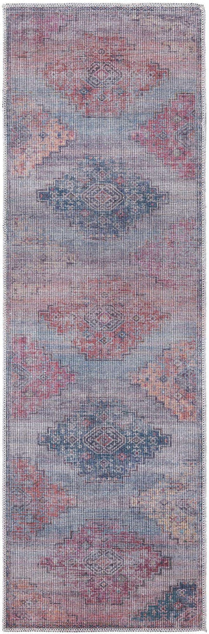 Antique Blue 2' x 6' Sisu Washable Runner Rug
