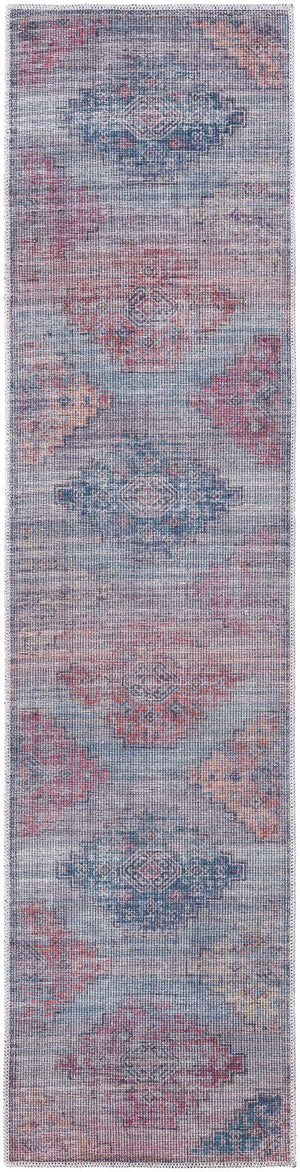 Antique Blue 2' x 8' Sisu Washable Runner Rug