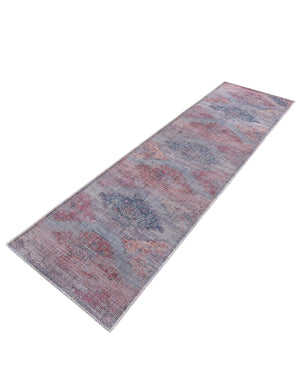 Antique Blue 2' x 10' Sisu Washable Runner Rug