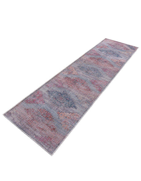 Washable Antique Blue 2' x 10' Sisu Runner Area Rug Easy to Clean Stain Resistant & Durable Polyester Chenille Distressed Vintage Look Carpet for Sale at Rug Engine