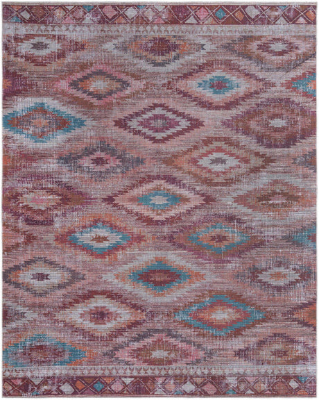 Washable Terracotta 10' 6 x 13' Sisu Rectangle Area Rug Easy to Clean Stain Resistant & Durable Polyester Chenille Distressed Vintage Look Carpet for Sale at Rug Engine