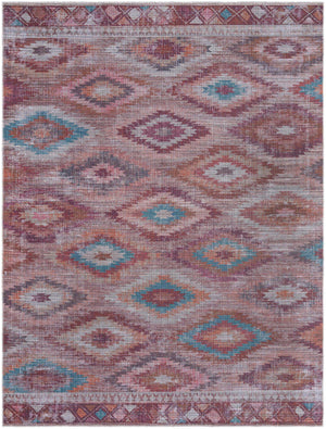 Washable Terracotta 9' 2 x 12' Sisu Rectangle Area Rug Easy to Clean Stain Resistant & Durable Polyester Chenille Distressed Vintage Look Carpet for Sale at Rug Engine