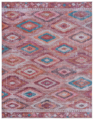Washable Terracotta 7' 10 x 10' Sisu Rectangle Area Rug Easy to Clean Stain Resistant & Durable Polyester Chenille Distressed Vintage Look Carpet for Sale at Rug Engine