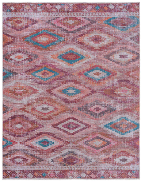 Washable Terracotta 7' 10 x 10' Sisu Rectangle Area Rug Easy to Clean Stain Resistant & Durable Polyester Chenille Distressed Vintage Look Carpet for Sale at Rug Engine