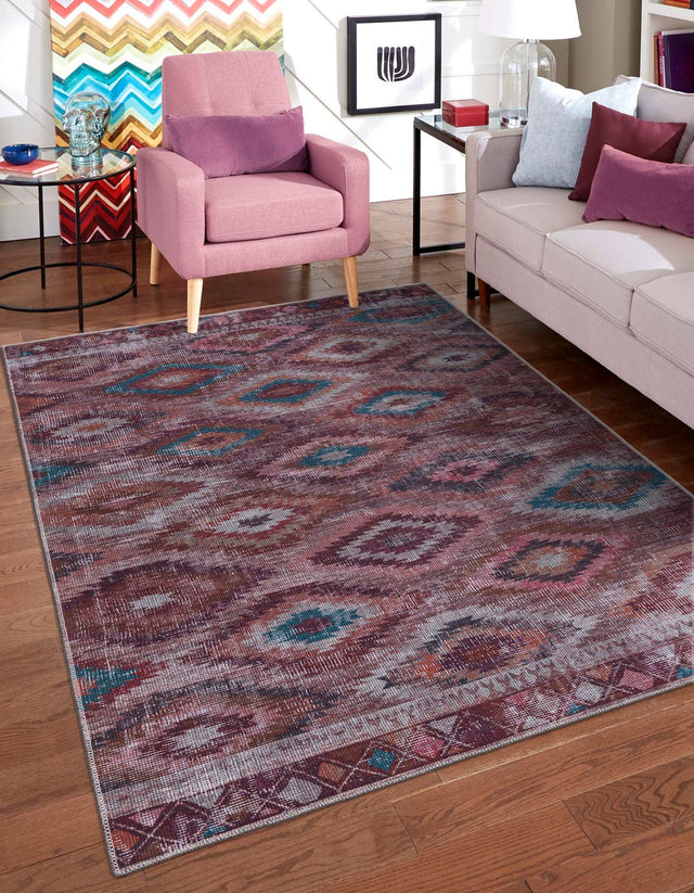 Washable Terracotta 10' 6 x 13' Sisu Rectangle Area Rug Easy to Clean Stain Resistant & Durable Polyester Chenille Distressed Vintage Look Carpet for Sale at Rug Engine
