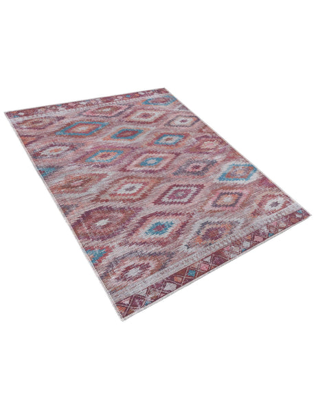 Washable Terracotta 3' 11 x 6' Sisu Rectangle Area Rug Easy to Clean Stain Resistant & Durable Polyester Chenille Distressed Vintage Look Carpet for Sale at Rug Engine