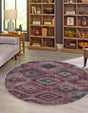 Washable Terracotta 3' 3 x 3' 3 Sisu Round Area Rug Easy to Clean Stain Resistant & Durable Polyester Chenille Distressed Vintage Look Carpet for Sale at Rug Engine