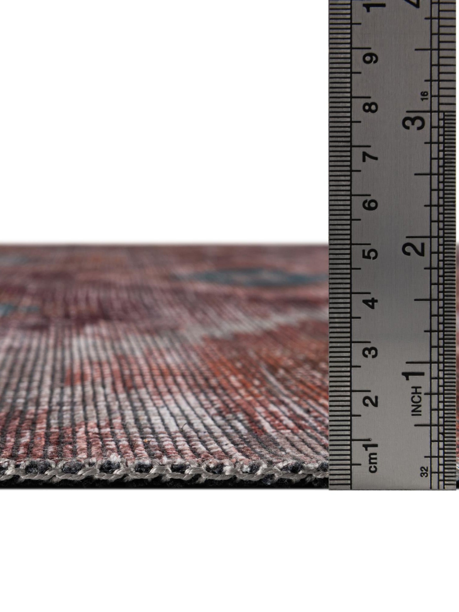Washable Terracotta 3' 3 x 3' 3 Sisu Round Area Rug Easy to Clean Stain Resistant & Durable Polyester Chenille Distressed Vintage Look Carpet for Sale at Rug Engine