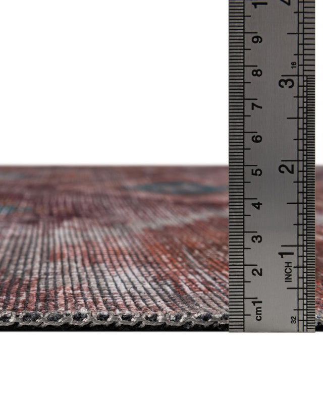 Washable Terracotta 3' 3 x 3' 3 Sisu Round Area Rug Easy to Clean Stain Resistant & Durable Polyester Chenille Distressed Vintage Look Carpet for Sale at Rug Engine