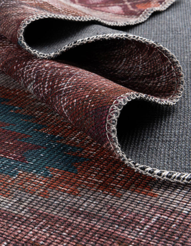 Washable Terracotta 3' 11 x 3' 11 Sisu Round Area Rug Easy to Clean Stain Resistant & Durable Polyester Chenille Distressed Vintage Look Carpet for Sale at Rug Engine