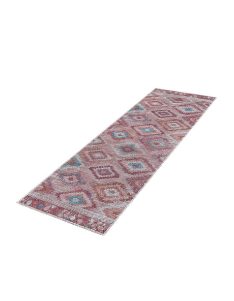 Washable Terracotta 2' x 5' Sisu Runner Area Rug Easy to Clean Stain Resistant & Durable Polyester Chenille Distressed Vintage Look Carpet for Sale at Rug Engine