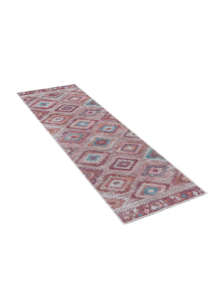 Washable Terracotta 2' x 5' Sisu Runner Area Rug Easy to Clean Stain Resistant & Durable Polyester Chenille Distressed Vintage Look Carpet for Sale at Rug Engine