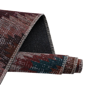 Washable Terracotta 2' x 10' Sisu Runner Area Rug Easy to Clean Stain Resistant & Durable Polyester Chenille Distressed Vintage Look Carpet for Sale at Rug Engine
