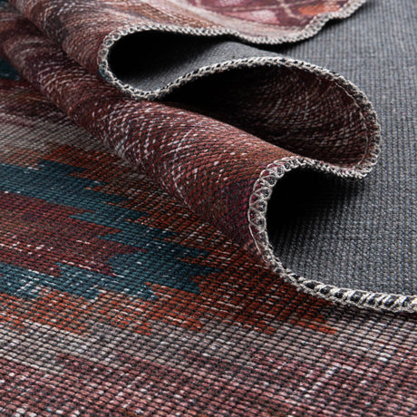 Washable Terracotta 2' 7 x 14' Sisu Runner Area Rug Easy to Clean Stain Resistant & Durable Polyester Chenille Distressed Vintage Look Carpet for Sale at Rug Engine