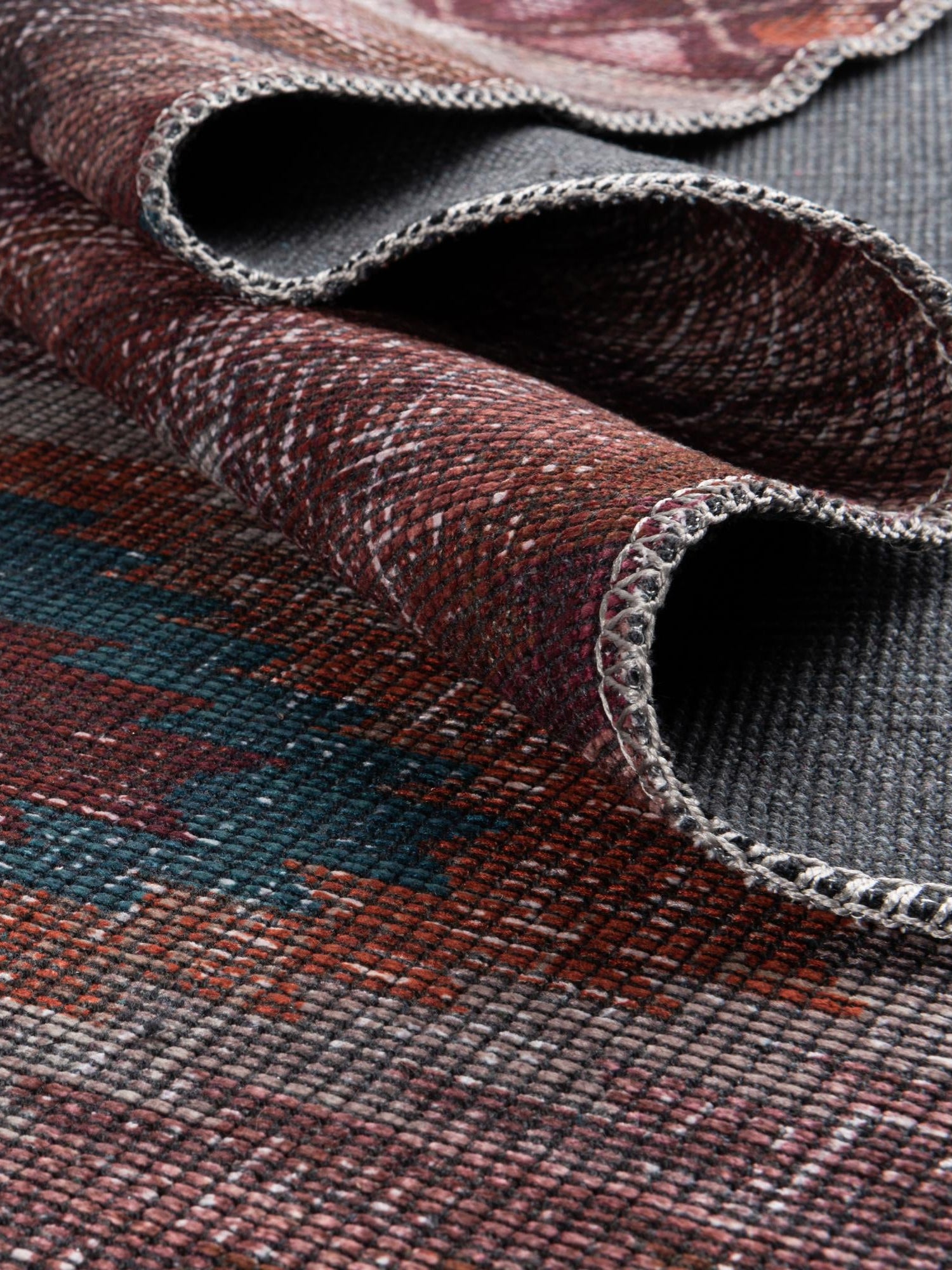 Washable Terracotta 2' x 6' Sisu Runner Area Rug Easy to Clean Stain Resistant & Durable Polyester Chenille Distressed Vintage Look Carpet for Sale at Rug Engine
