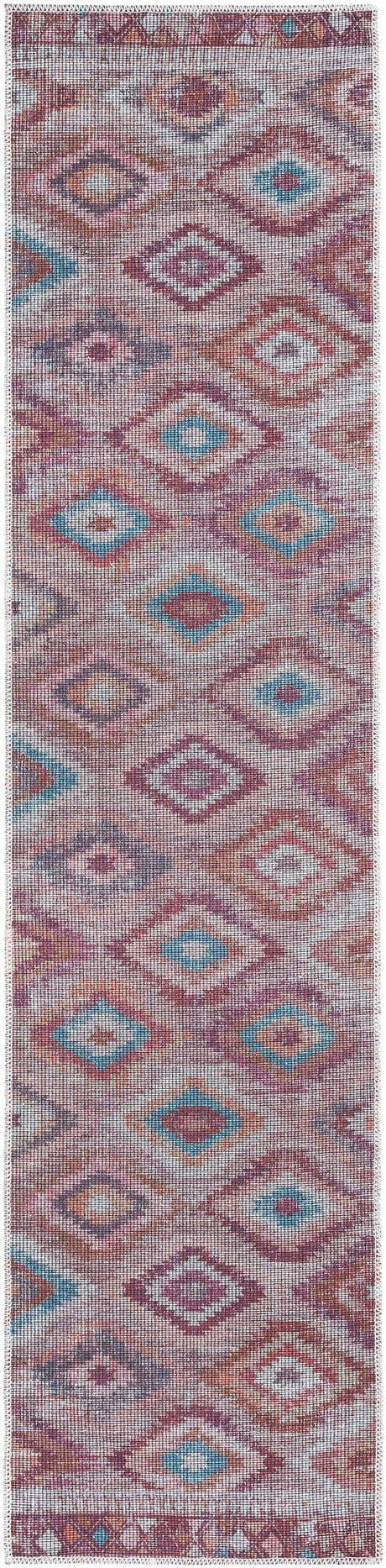 Washable Terracotta 2' x 7' 10 Sisu Runner Area Rug Easy to Clean Stain Resistant & Durable Polyester Chenille Distressed Vintage Look Carpet for Sale at Rug Engine