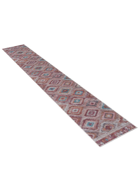 Washable Terracotta 2' x 10' Sisu Runner Area Rug Easy to Clean Stain Resistant & Durable Polyester Chenille Distressed Vintage Look Carpet for Sale at Rug Engine