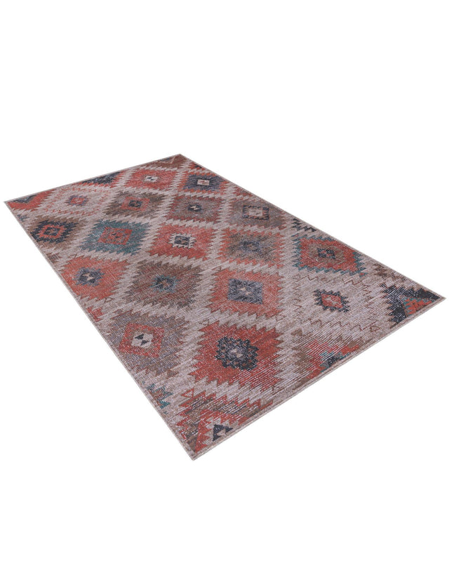 Washable Rust red and Beige 7' 3 x 10' Sisu Rectangle Area Rug Easy to Clean Stain Resistant & Durable Polyester Chenille Distressed Vintage Look Carpet for Sale at Rug Engine
